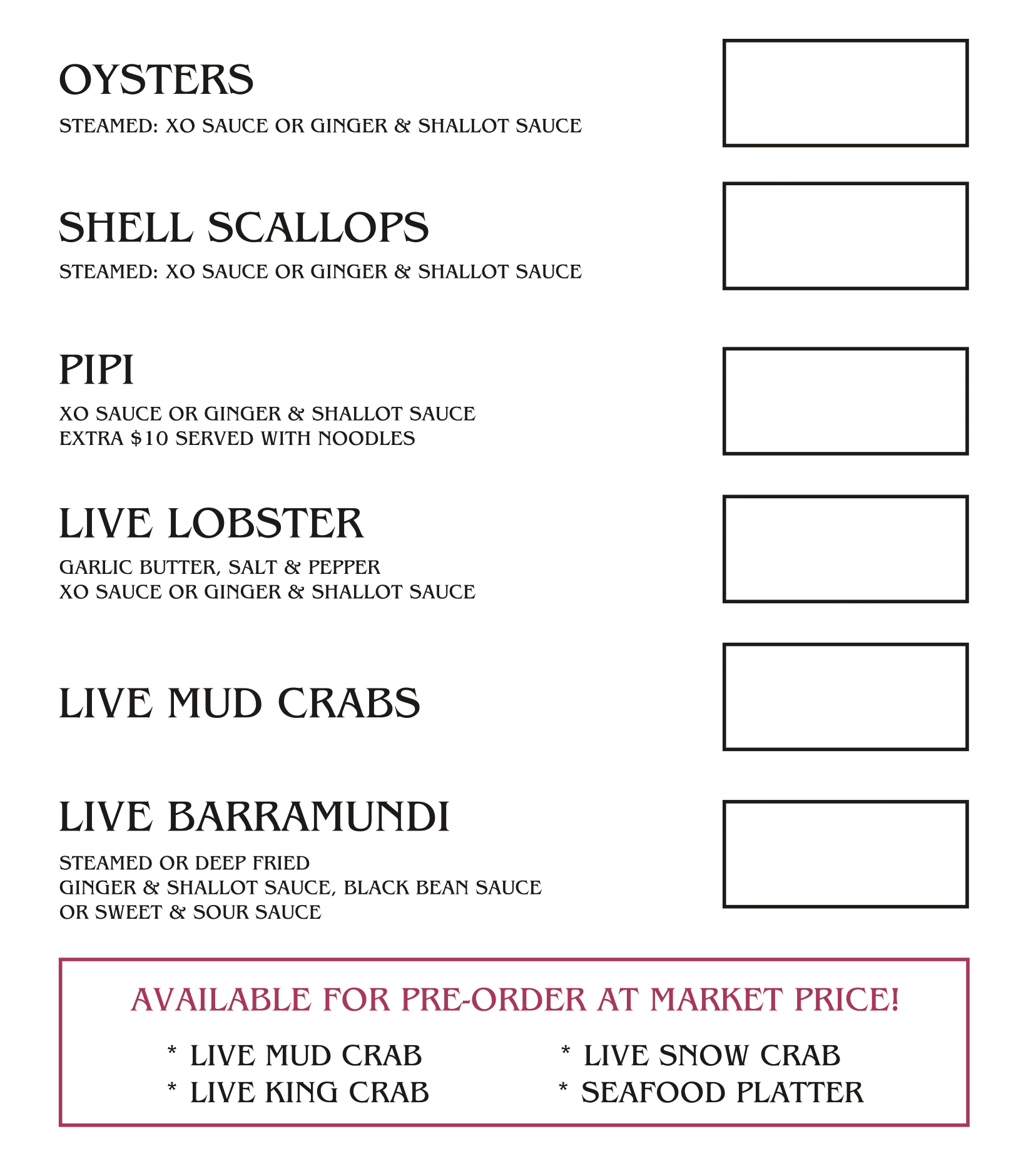 Seafood Specials